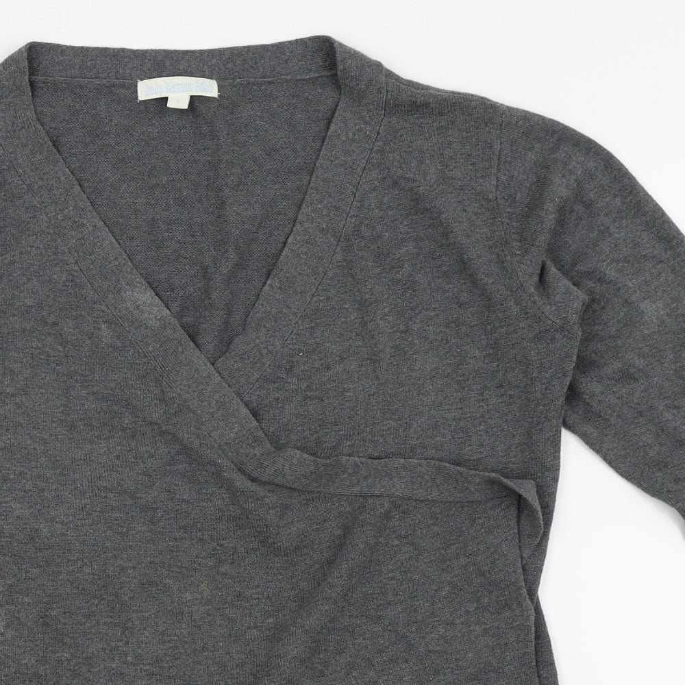 Womens UK Size S JoJo Maman Bébé Grey Wrap T-Shirt