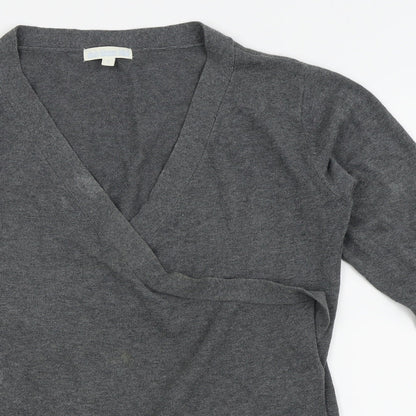 Womens UK Size S JoJo Maman Bébé Grey Wrap T-Shirt
