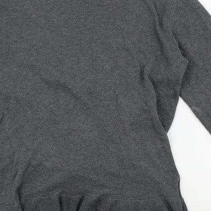 Womens UK Size S JoJo Maman Bébé Grey Wrap T-Shirt