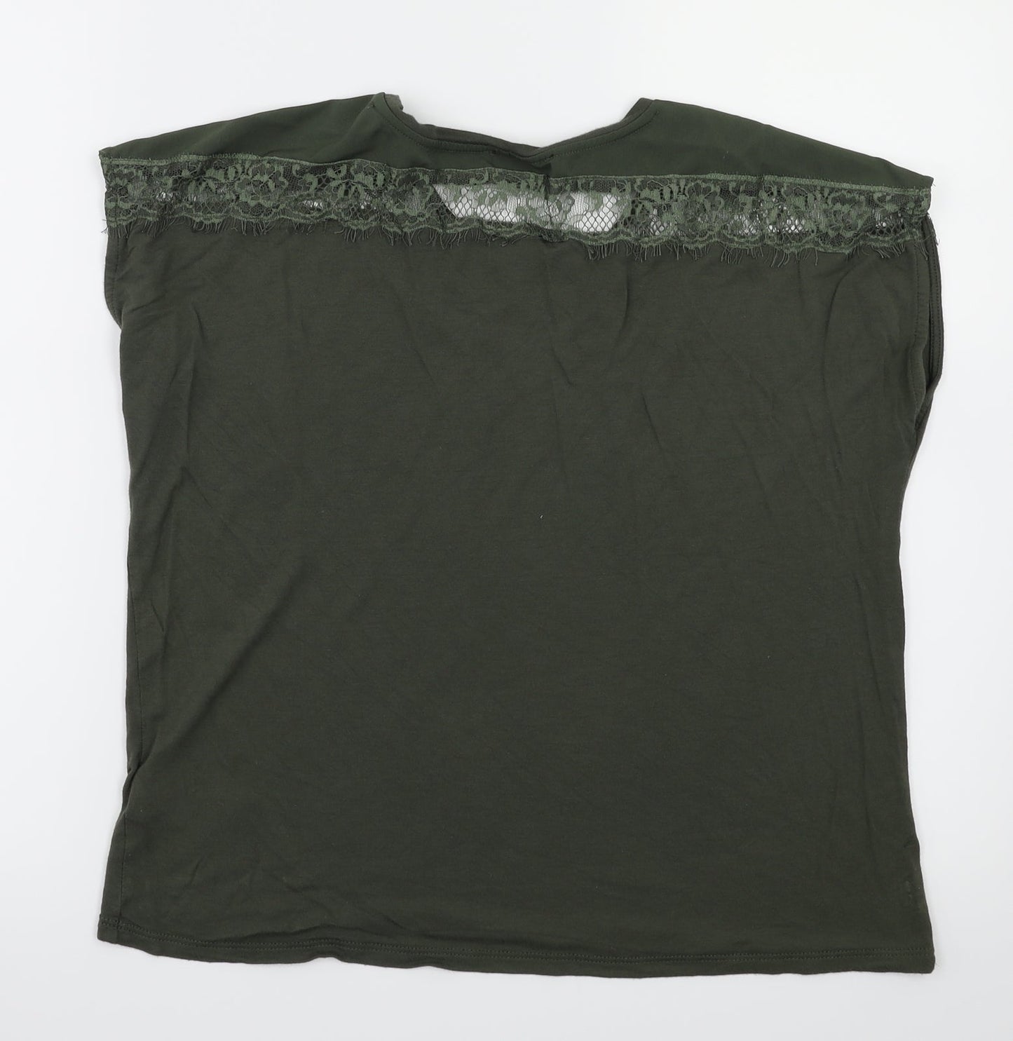 Womens UK Size 8 Warehouse Green Basic T-Shirt