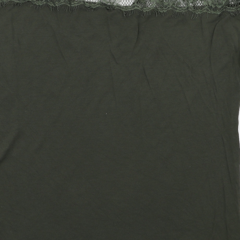 Womens UK Size 8 Warehouse Green Basic T-Shirt