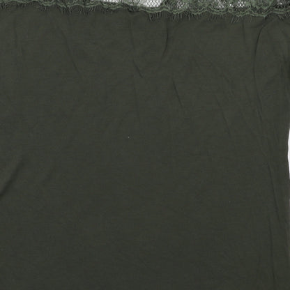 Womens UK Size 8 Warehouse Green Basic T-Shirt