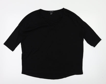 Womens UK Size S New Look Black Basic T-Shirt