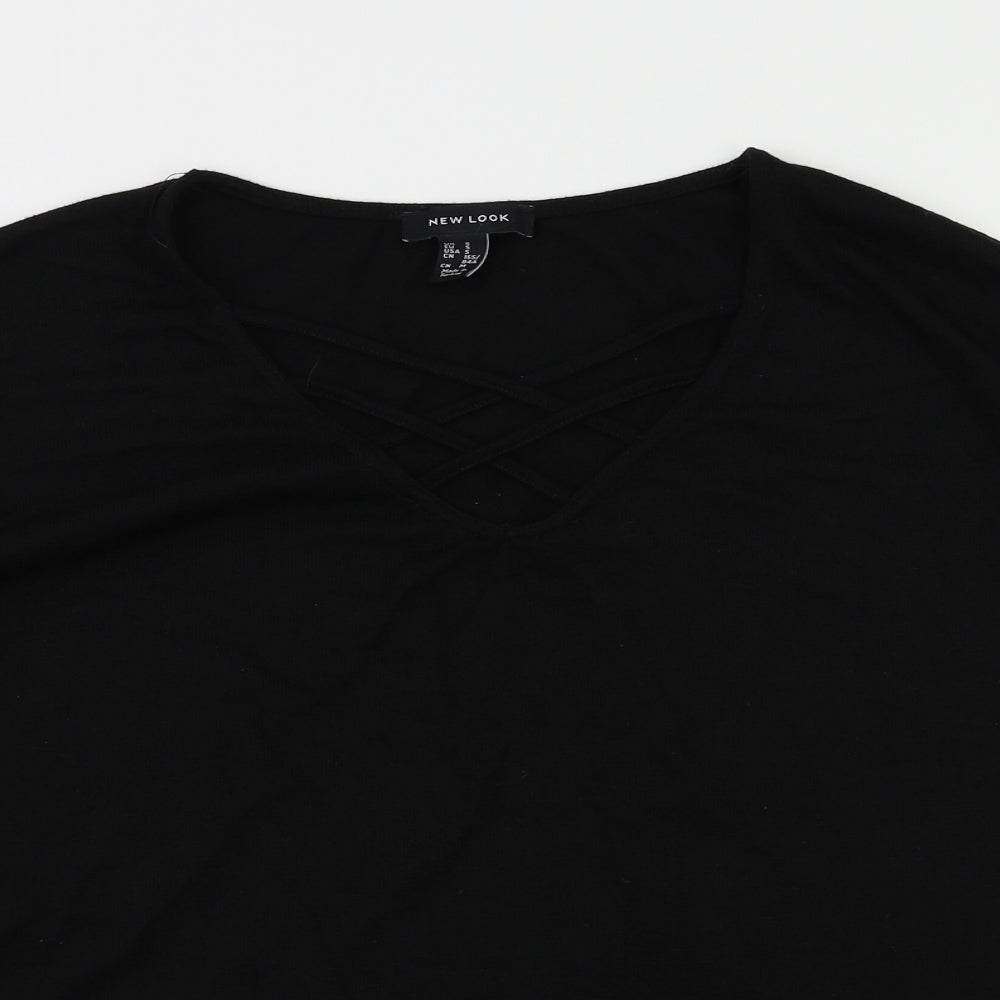 Womens UK Size S New Look Black Basic T-Shirt