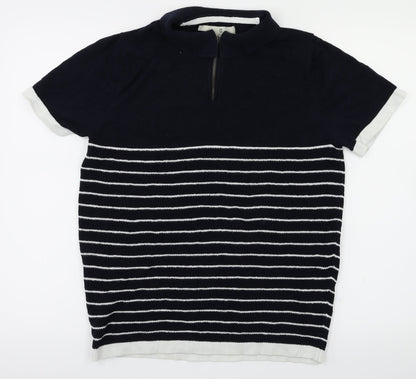 2nd Chapter Mens Blue Striped   T-Shirt Size S
