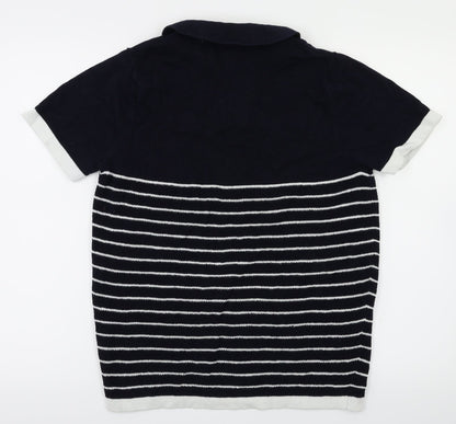 2nd Chapter Mens Blue Striped   T-Shirt Size S