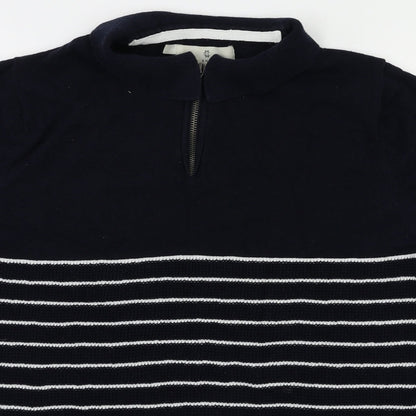 2nd Chapter Mens Blue Striped   T-Shirt Size S