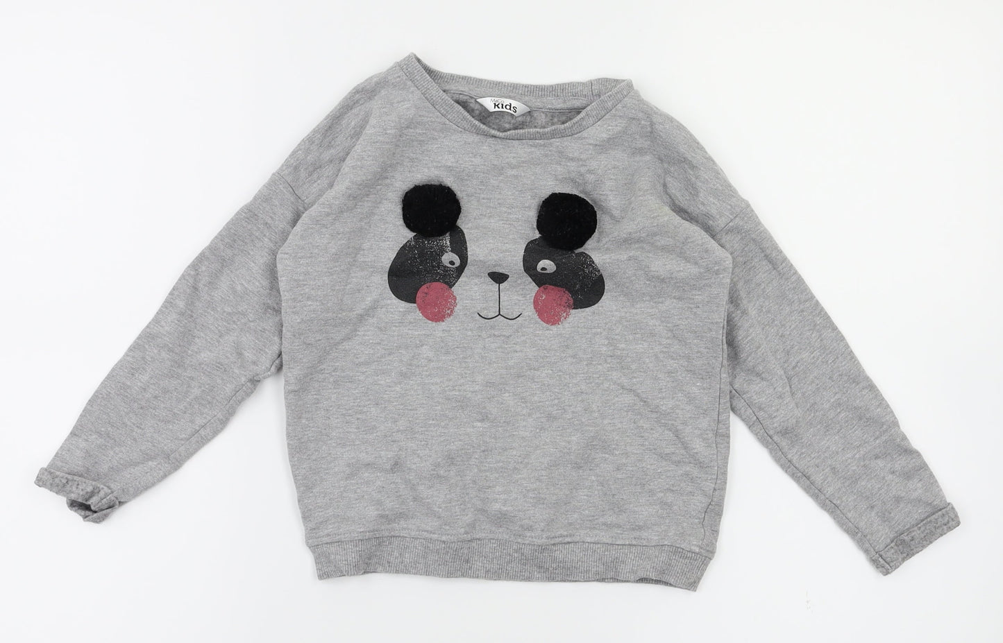 M&Co Girls Grey Animal Print  Pullover Jumper Size 4-5 Years