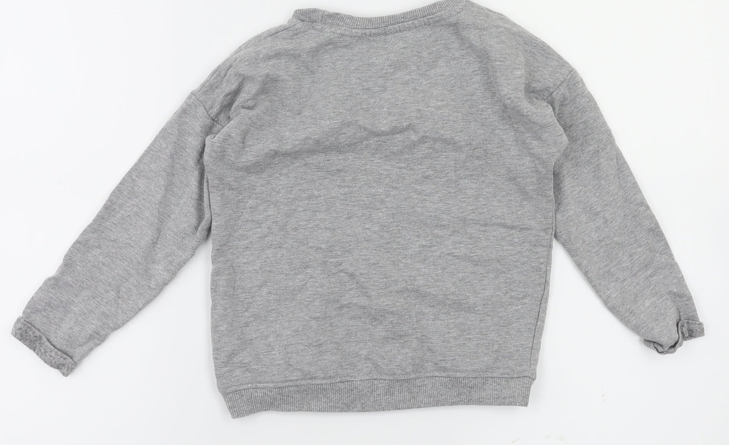 M&Co Girls Grey Animal Print  Pullover Jumper Size 4-5 Years