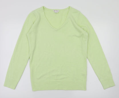 ANNE WEYBURN Womens Green   Pullover Jumper Size 10