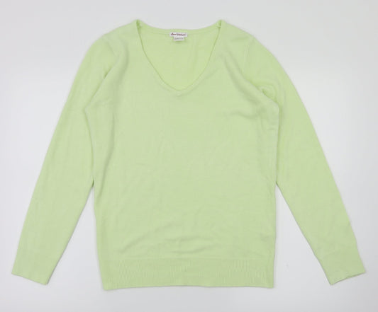 ANNE WEYBURN Womens Green   Pullover Jumper Size 10