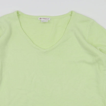 ANNE WEYBURN Womens Green   Pullover Jumper Size 10