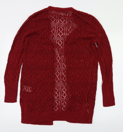 Peacocks Womens Red   Cardigan Jumper Size 8