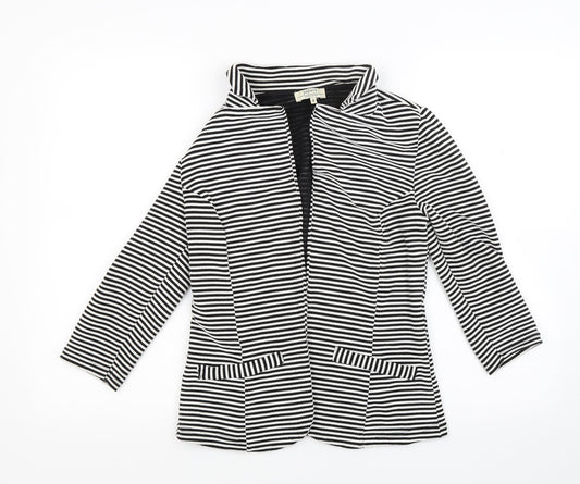 Papaya Womens White Striped  Jacket  Size 8