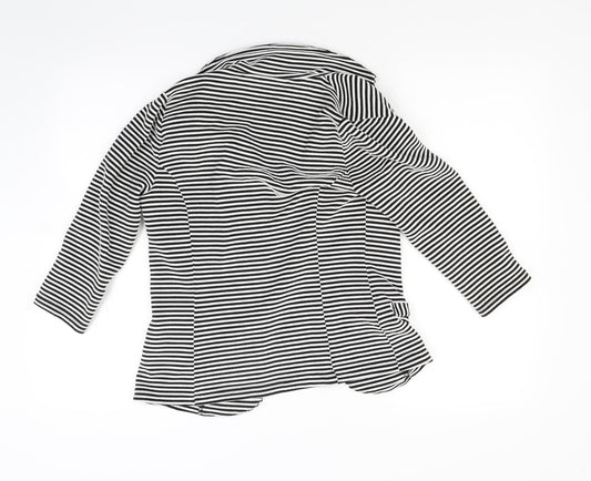 Papaya Womens White Striped  Jacket  Size 8