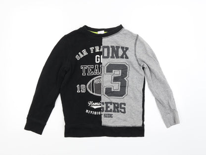 F&F Boys Black  Jacquard Pullover Sweatshirt Size 9-10 Years  - San Francisco