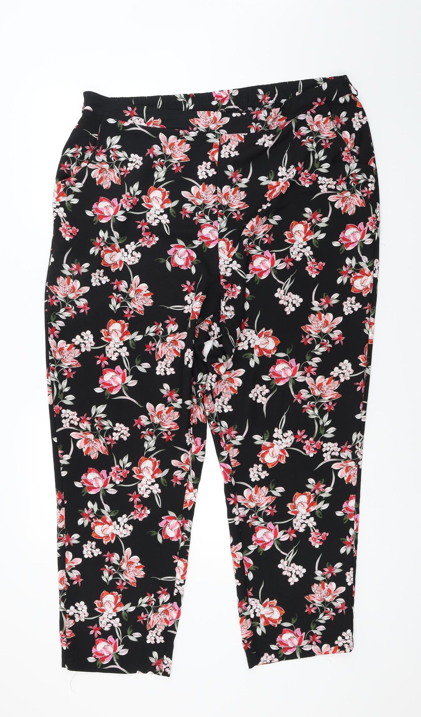 Womens UK Size 20 M&Co Regular Fit  Black Trousers