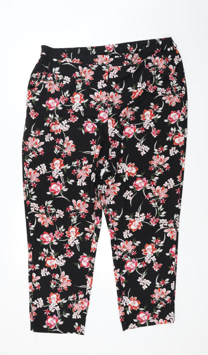 Womens UK Size 20 M&Co Regular Fit  Black Trousers