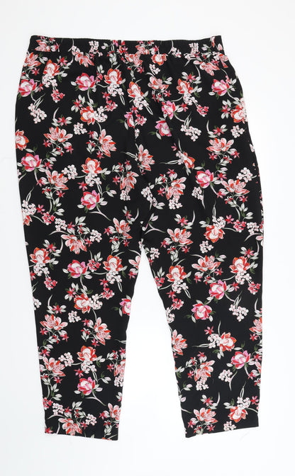 Womens UK Size 20 M&Co Regular Fit  Black Trousers