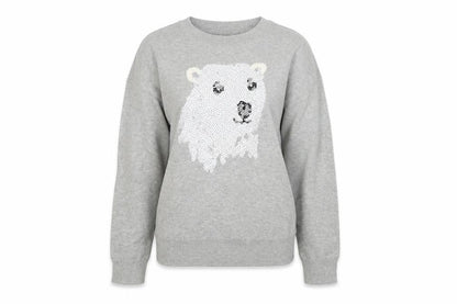 Gap Girls Grey  Knit Pullover Jumper Size M  - Polar bear