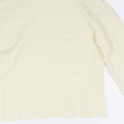 stmosphere Womens White  Knit Pullover Jumper Size 12