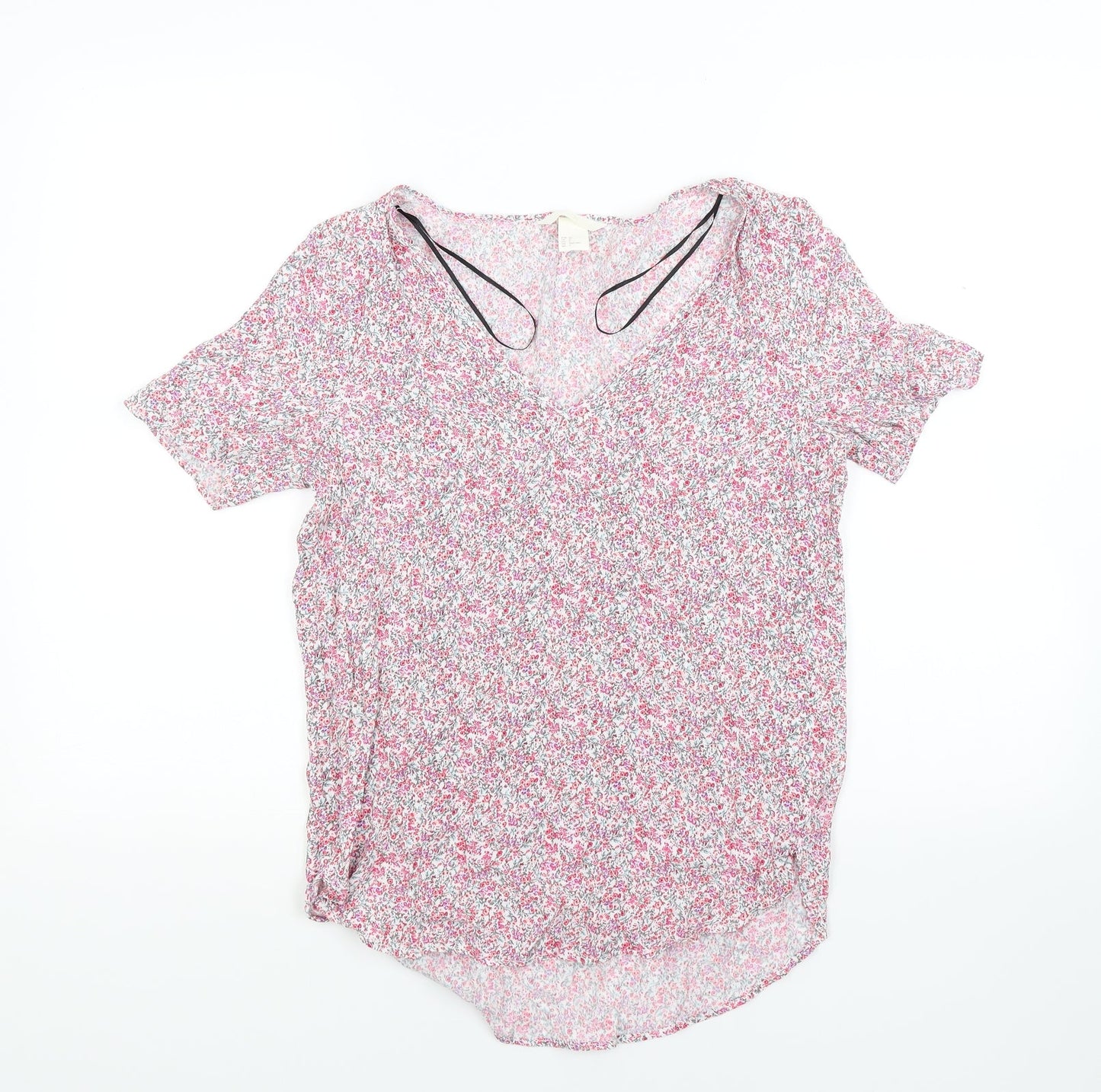 Womens UK Size 6 H&M Multicoloured Basic Blouse