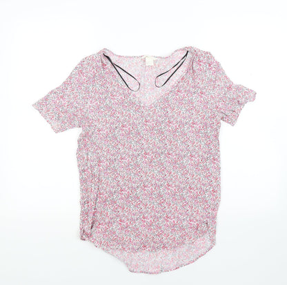 Womens UK Size 6 H&M Multicoloured Basic Blouse