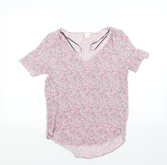 Womens UK Size 6 H&M Multicoloured Basic Blouse
