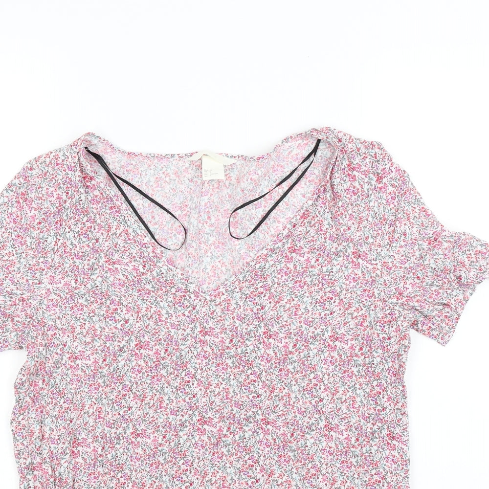 Womens UK Size 6 H&M Multicoloured Basic Blouse