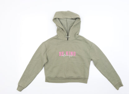 New Look Girls Green  Jacquard Pullover Hoodie Size 10 Years