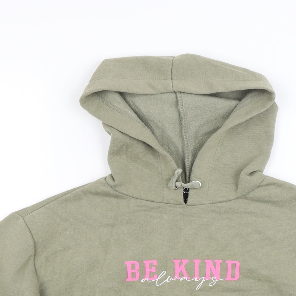 New Look Girls Green  Jacquard Pullover Hoodie Size 10 Years