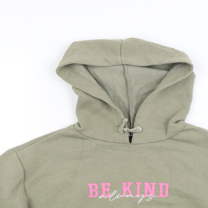 New Look Girls Green  Jacquard Pullover Hoodie Size 10 Years