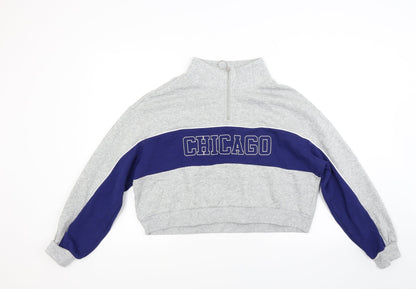 Divided Womens Grey  Jacquard Pullover Sweatshirt Size L  - Chicago