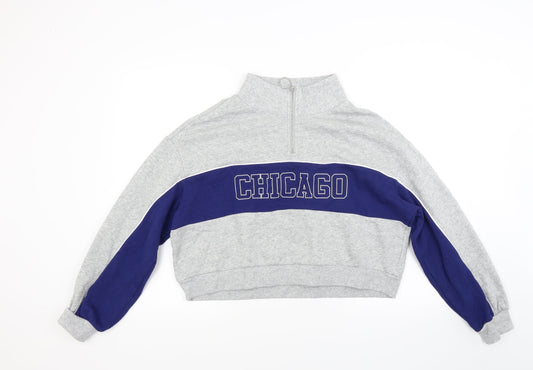 Divided Womens Grey  Jacquard Pullover Sweatshirt Size L  - Chicago