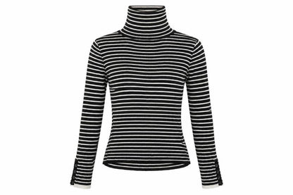 New Look Womens Black Striped Knit Pullover Jumper Size 10