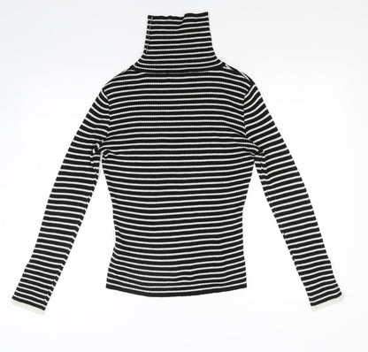 New Look Womens Black Striped Knit Pullover Jumper Size 10