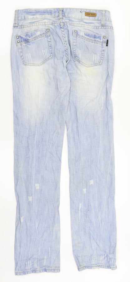 Miss Anna Womens Blue  Denim Straight Jeans Size 36 in L32 in