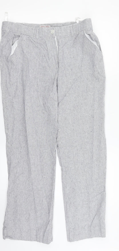 Womens UK Size 14 Anna Rose Regular Fit Dress Pants Grey Trousers