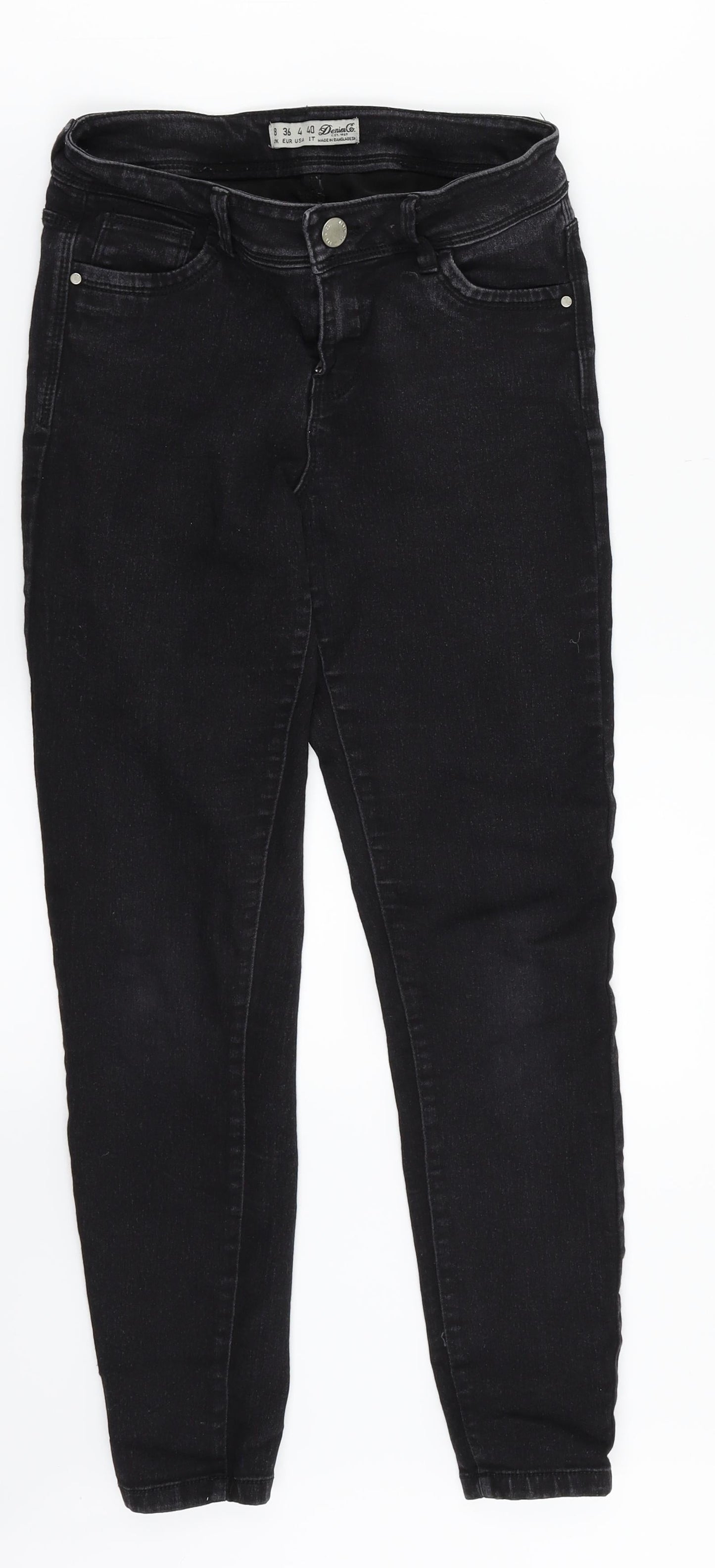 Denim & Co. Womens Black  Denim Skinny Jeans Size 8 L24 in