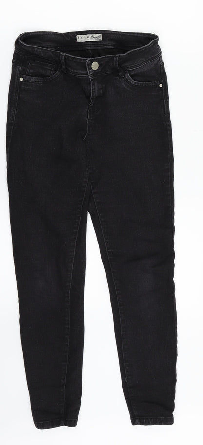Denim & Co. Womens Black  Denim Skinny Jeans Size 8 L24 in