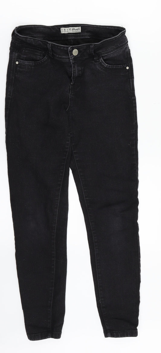 Denim & Co. Womens Black  Denim Skinny Jeans Size 8 L24 in