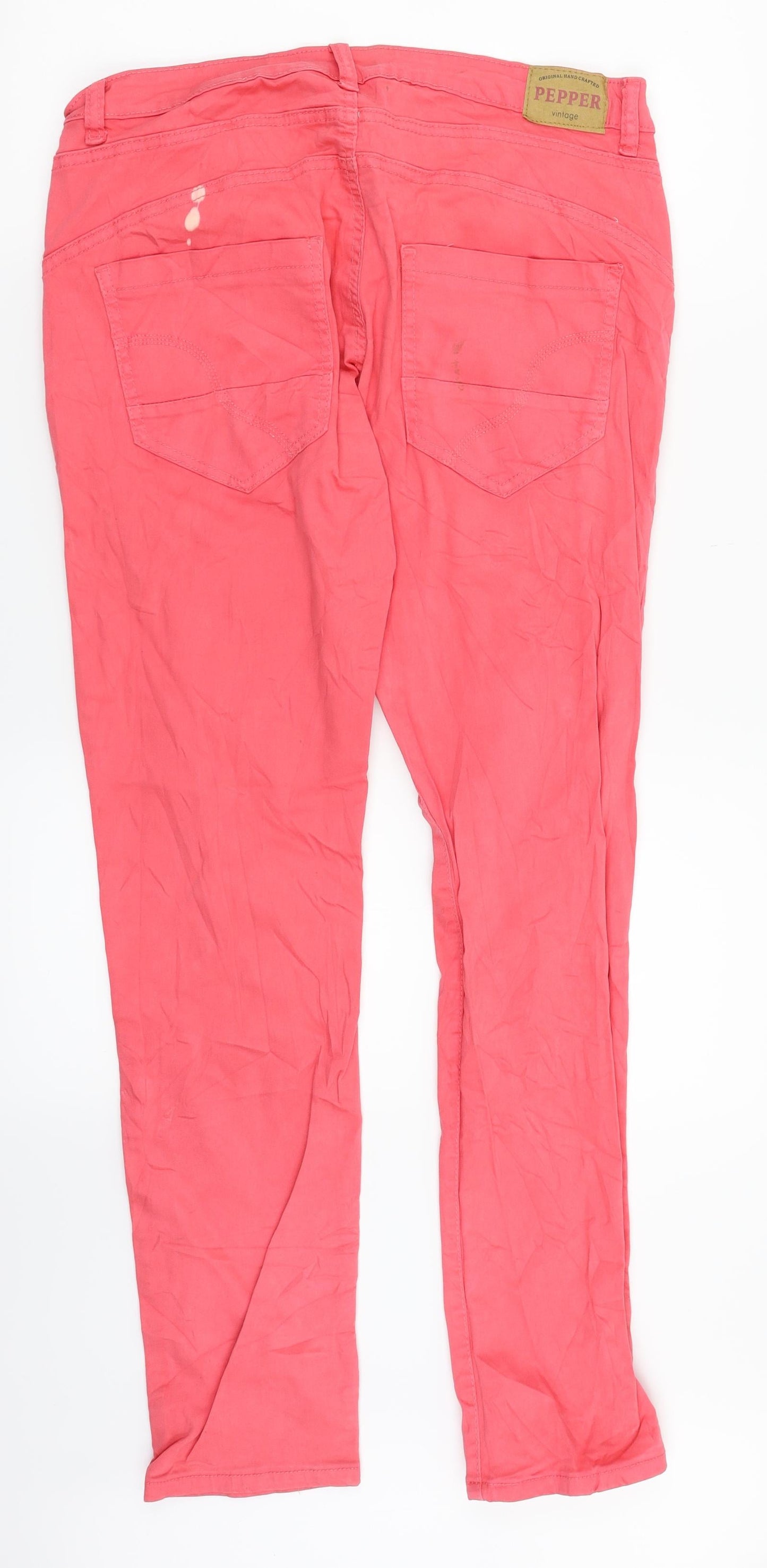 Pepper Womens Pink   Chino Trousers Size 14 L30 in