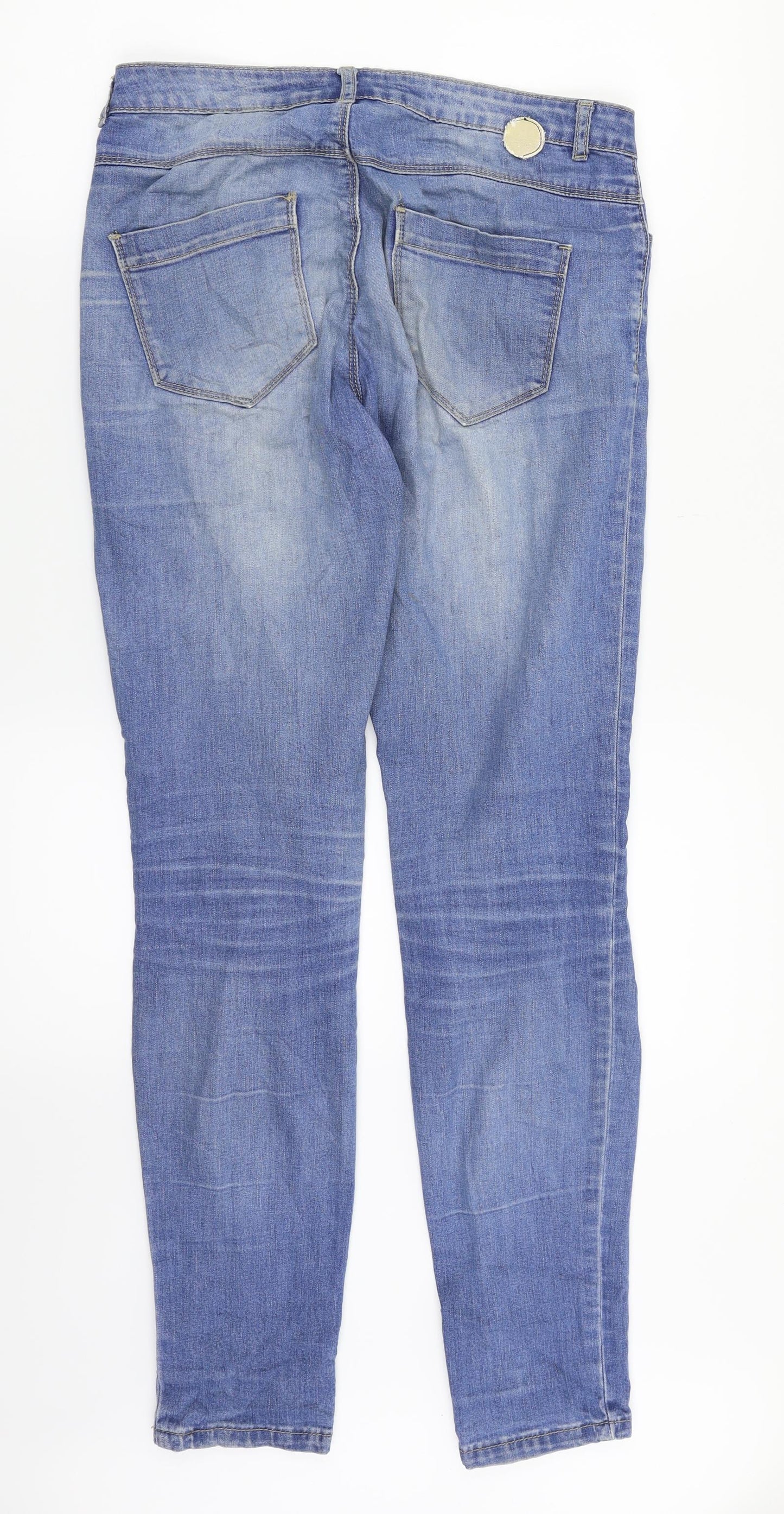Womens UK Size 8 House Regular Fit Skinny Blue Jeans