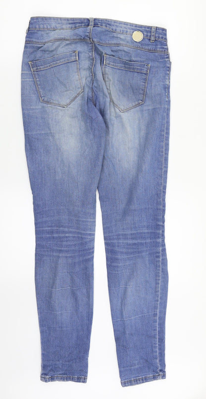 Womens UK Size 8 House Regular Fit Skinny Blue Jeans