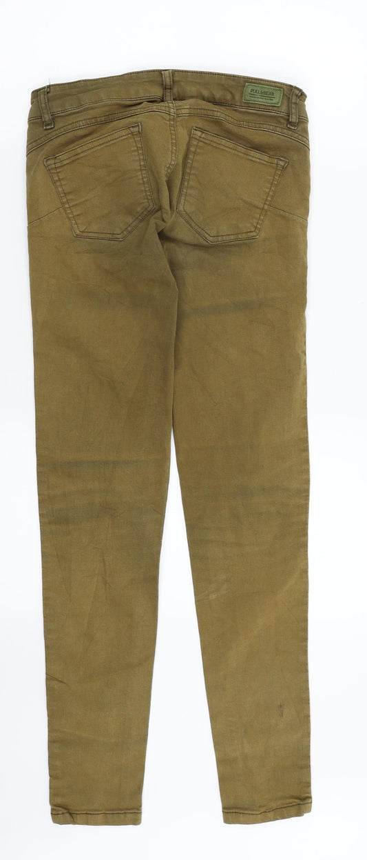 Pull&Bear Womens Brown  Denim Skinny Jeans Size 8 L28 in