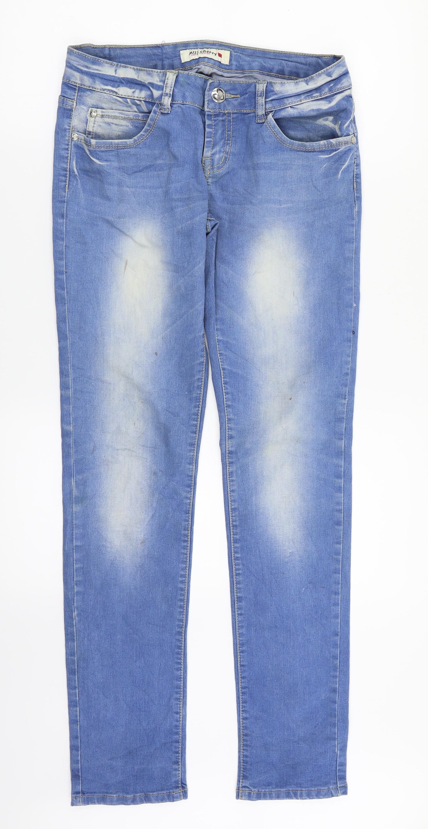 Miss Cherry Womens Blue  Denim Straight Jeans Size 29 in L30 in