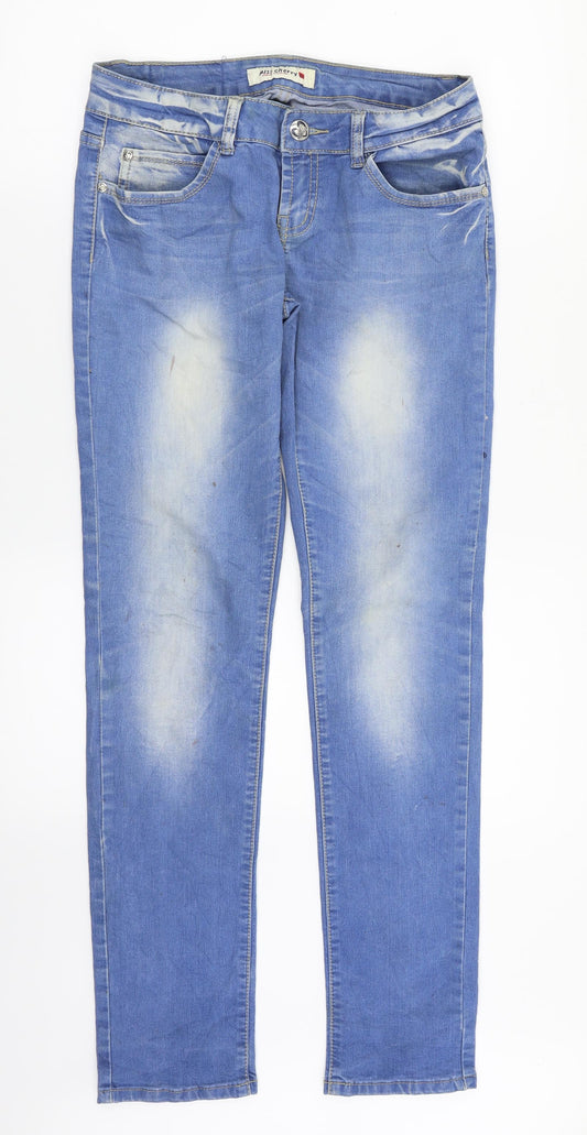 Miss Cherry Womens Blue  Denim Straight Jeans Size 29 in L30 in