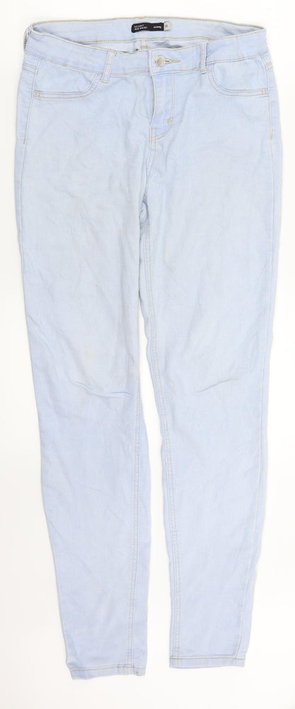 Womens UK Size 10 Sinsay Regular Fit Skinny Blue Jeans