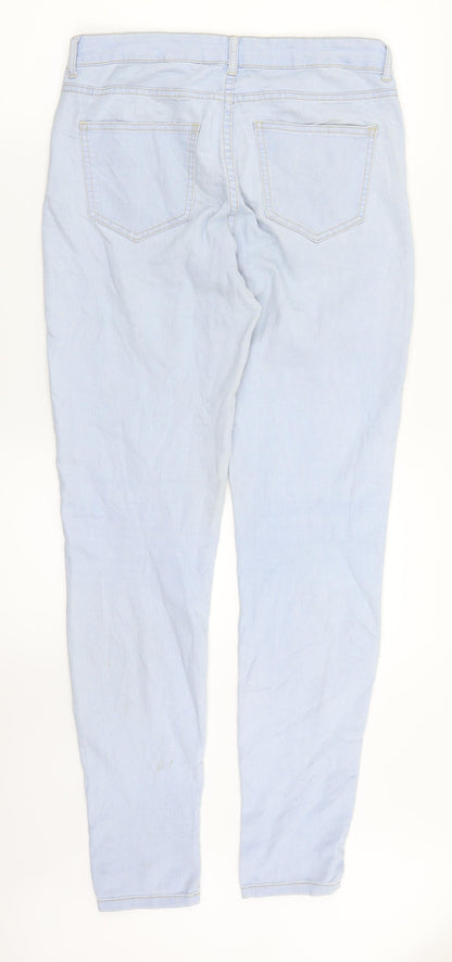 Womens UK Size 10 Sinsay Regular Fit Skinny Blue Jeans