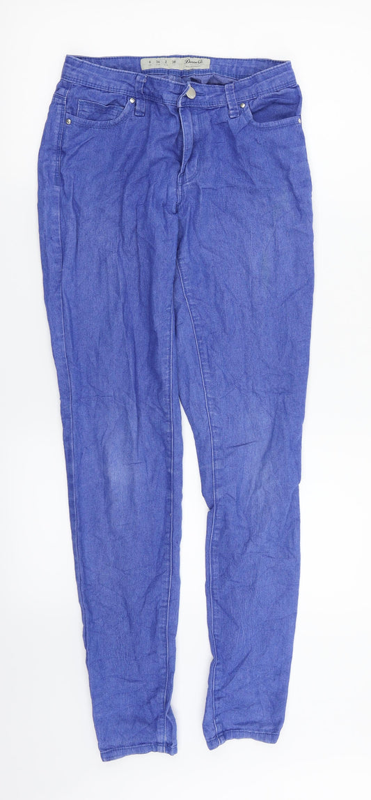 Denim co. Womens Blue  Denim Straight Jeans Size 6 L30 in